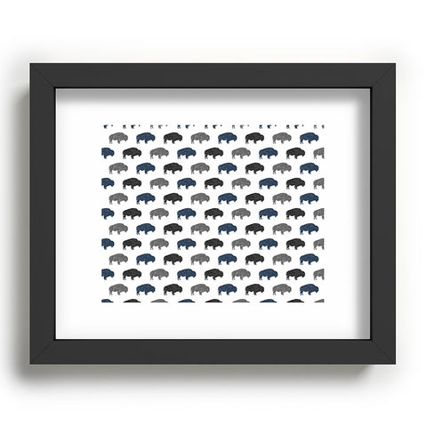 Little Arrow Design Co modern buffalo in navy and grey Recessed Framing Rectangle