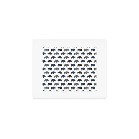 Little Arrow Design Co modern buffalo in navy and grey Art Print