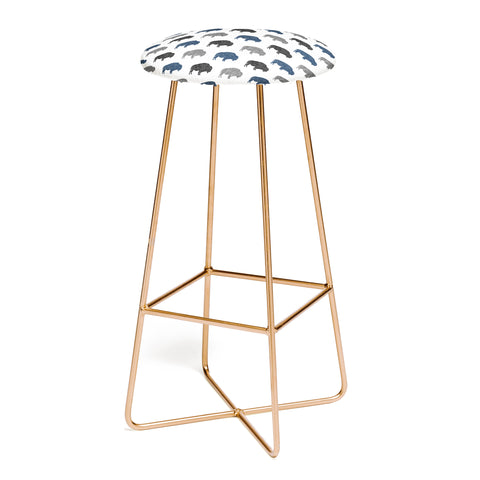 Little Arrow Design Co modern buffalo in navy and grey Bar Stool
