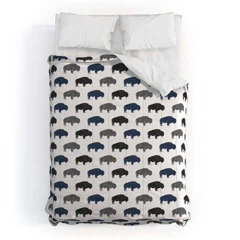 Little Arrow Design Co modern buffalo in navy and grey Comforter