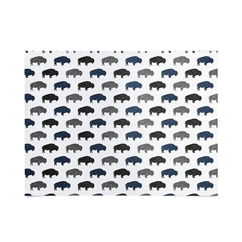 Little Arrow Design Co modern buffalo in navy and grey Poster