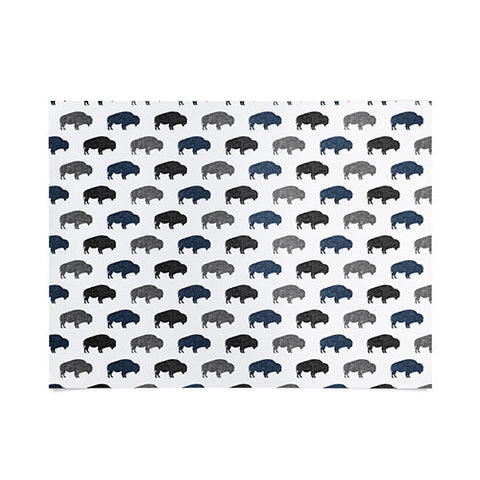 Little Arrow Design Co modern buffalo in navy and grey Poster