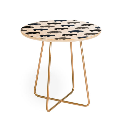 Little Arrow Design Co modern buffalo in navy and grey Round Side Table