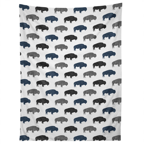 Little Arrow Design Co modern buffalo in navy and grey Tapestry