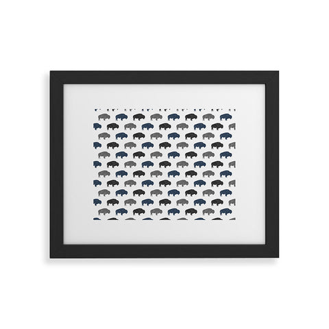 Little Arrow Design Co modern buffalo in navy and grey Framed Art Print