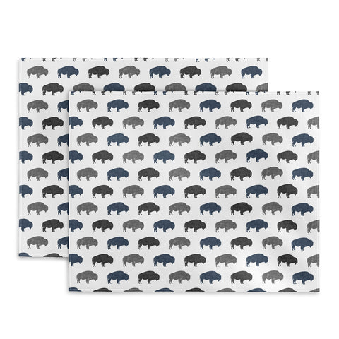 Little Arrow Design Co modern buffalo in navy and grey Placemat