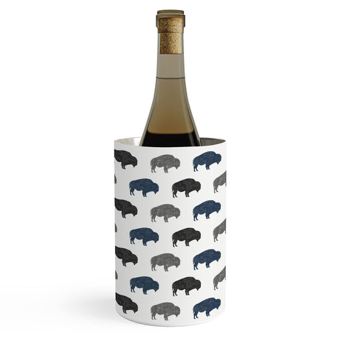 Little Arrow Design Co modern buffalo in navy and grey Wine Chiller