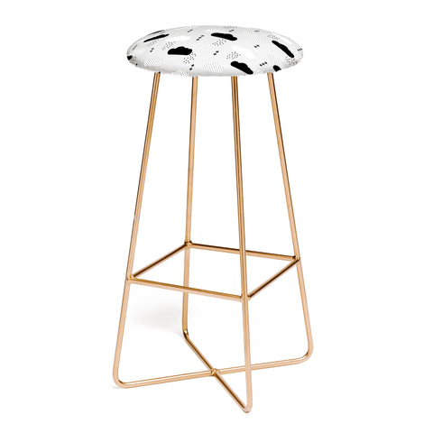 Little Arrow Design Co modern clouds on grey Bar Stool