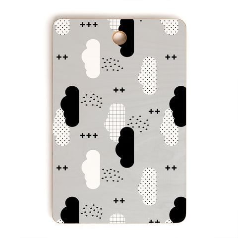Little Arrow Design Co modern clouds on grey Cutting Board Rectangle