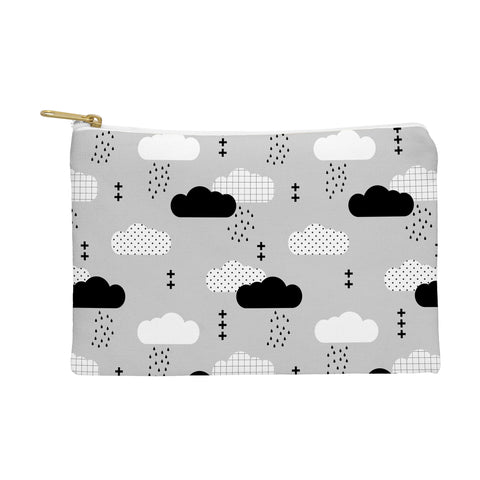 Little Arrow Design Co modern clouds on grey Pouch