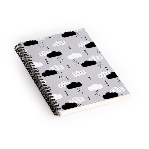 Little Arrow Design Co modern clouds on grey Spiral Notebook