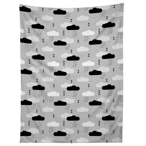 Little Arrow Design Co modern clouds on grey Tapestry