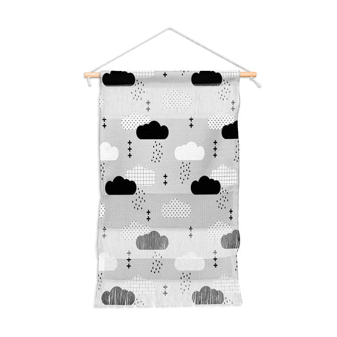 Little Arrow Design Co modern clouds on grey Wall Hanging Portrait