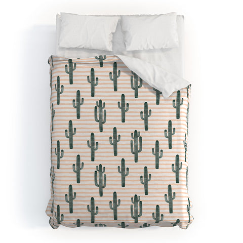 Little Arrow Design Co Modern Jungle Cactus Duvet Cover