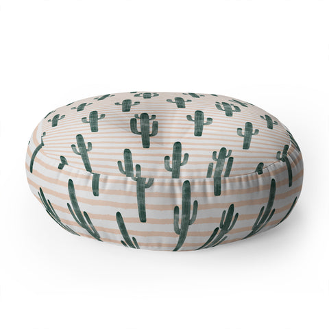 Little Arrow Design Co Modern Jungle Cactus Floor Pillow Round