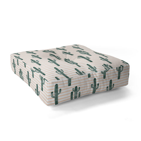 Little Arrow Design Co Modern Jungle Cactus Floor Pillow Square