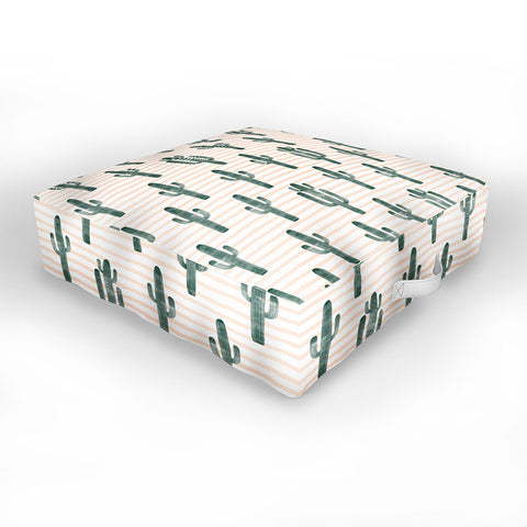 Little Arrow Design Co Modern Jungle Cactus Outdoor Floor Cushion