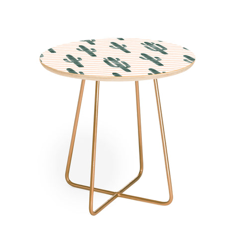 Little Arrow Design Co Modern Jungle Cactus Round Side Table