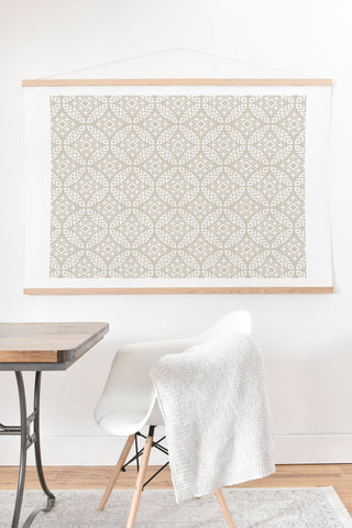 Little Arrow Design Co modern moroccan in beige Art Print And Hanger