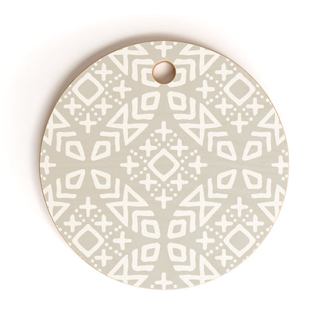 Little Arrow Design Co modern moroccan in beige Cutting Board Round