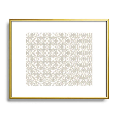Little Arrow Design Co modern moroccan in beige Metal Framed Art Print