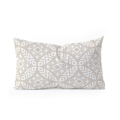 Little Arrow Design Co modern moroccan in beige Oblong Throw Pillow