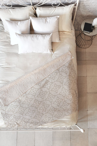 Little Arrow Design Co modern moroccan in beige Fleece Throw Blanket