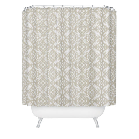 Little Arrow Design Co modern moroccan in beige Shower Curtain