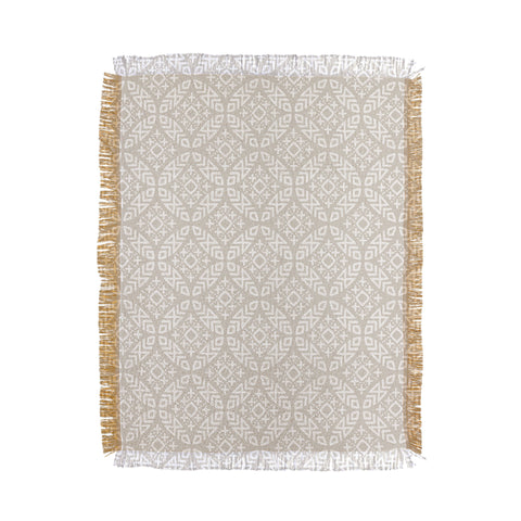 Little Arrow Design Co modern moroccan in beige Throw Blanket
