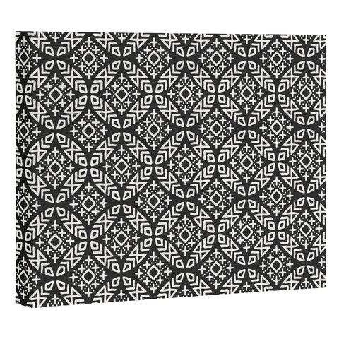 Little Arrow Design Co modern moroccan in charcoal Art Canvas