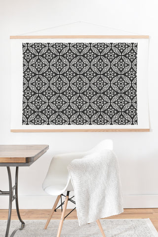Little Arrow Design Co modern moroccan in charcoal Art Print And Hanger