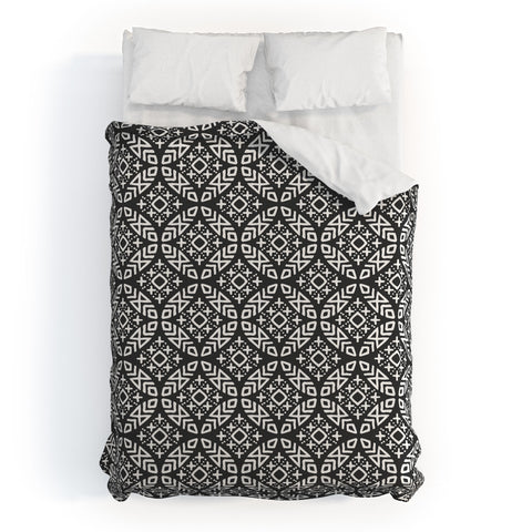 Little Arrow Design Co modern moroccan in charcoal Duvet Cover