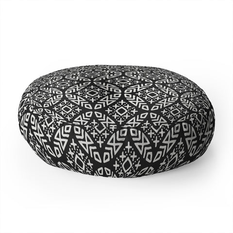 Little Arrow Design Co modern moroccan in charcoal Floor Pillow Round