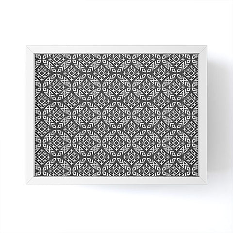 Little Arrow Design Co modern moroccan in charcoal Framed Mini Art Print