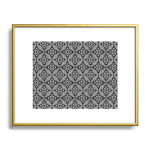 Little Arrow Design Co modern moroccan in charcoal Metal Framed Art Print