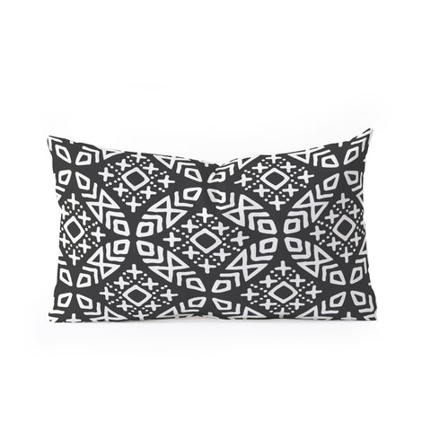 Little Arrow Design Co modern moroccan in charcoal Oblong Throw Pillow