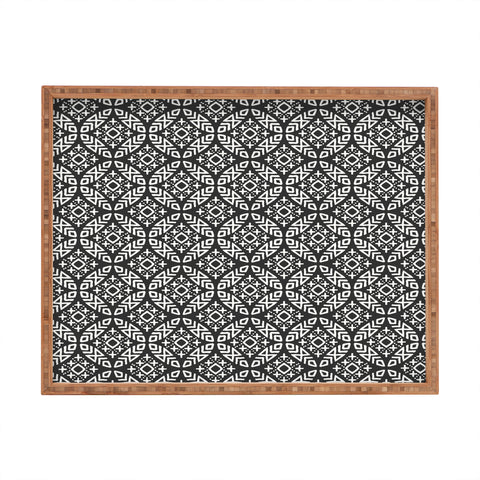 Little Arrow Design Co modern moroccan in charcoal Rectangular Tray