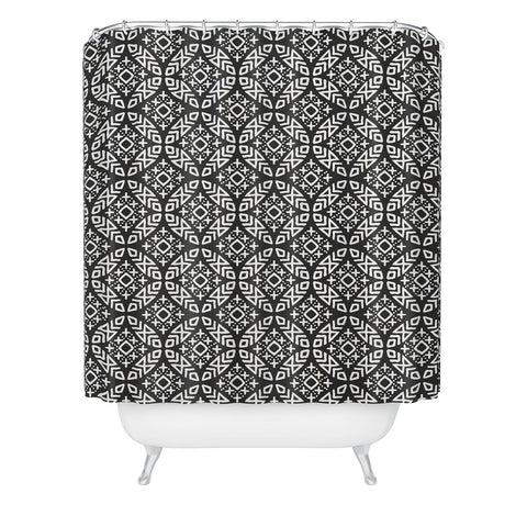 Little Arrow Design Co modern moroccan in charcoal Shower Curtain