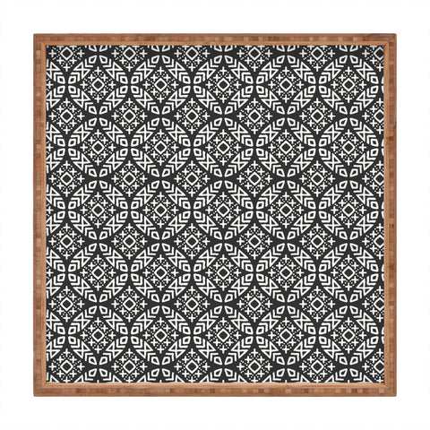 Little Arrow Design Co modern moroccan in charcoal Square Tray
