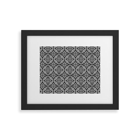 Little Arrow Design Co modern moroccan in charcoal Framed Art Print