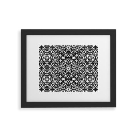 Little Arrow Design Co modern moroccan in charcoal Framed Art Print