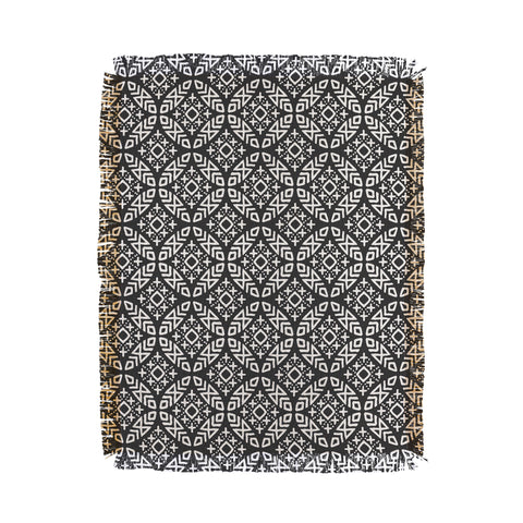 Little Arrow Design Co modern moroccan in charcoal Throw Blanket