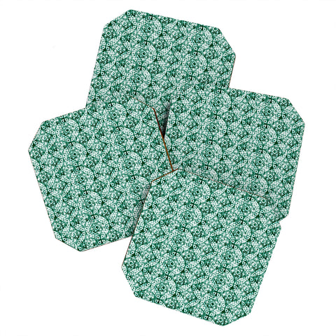Little Arrow Design Co modern moroccan in emerald Coaster Set