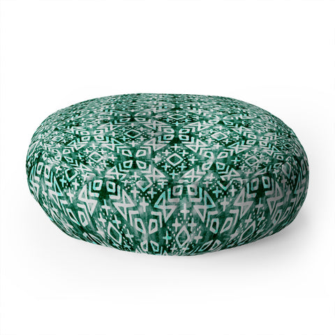 Little Arrow Design Co modern moroccan in emerald Floor Pillow Round