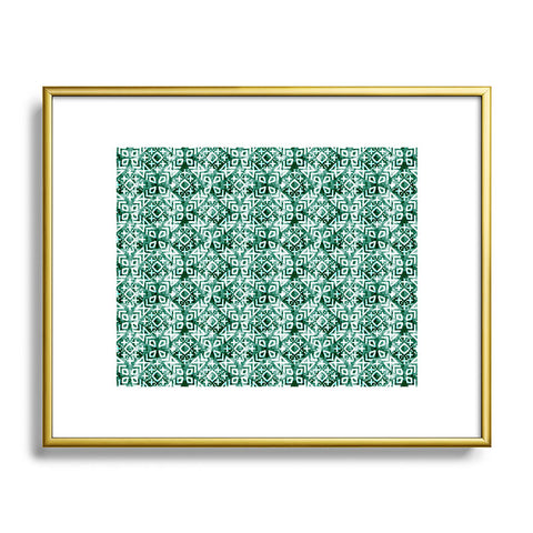 Little Arrow Design Co modern moroccan in emerald Metal Framed Art Print