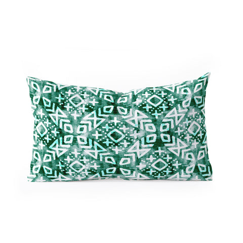 Little Arrow Design Co modern moroccan in emerald Oblong Throw Pillow