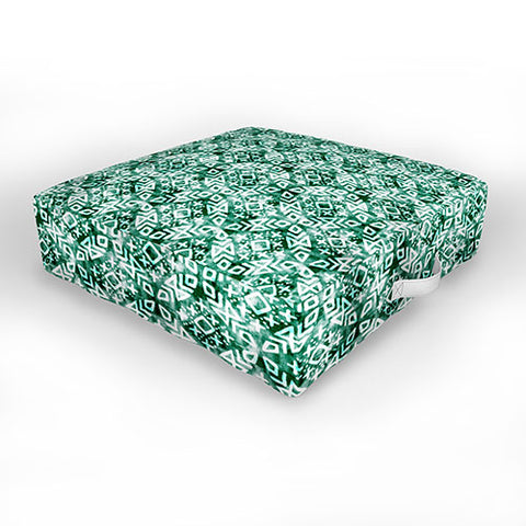 Little Arrow Design Co modern moroccan in emerald Outdoor Floor Cushion