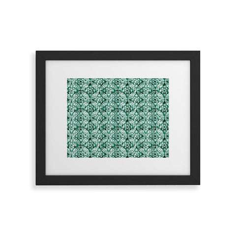 Little Arrow Design Co modern moroccan in emerald Framed Art Print