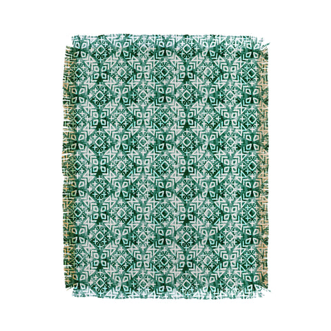 Little Arrow Design Co modern moroccan in emerald Throw Blanket