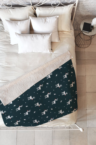 Little Arrow Design Co modern rudolph Fleece Throw Blanket